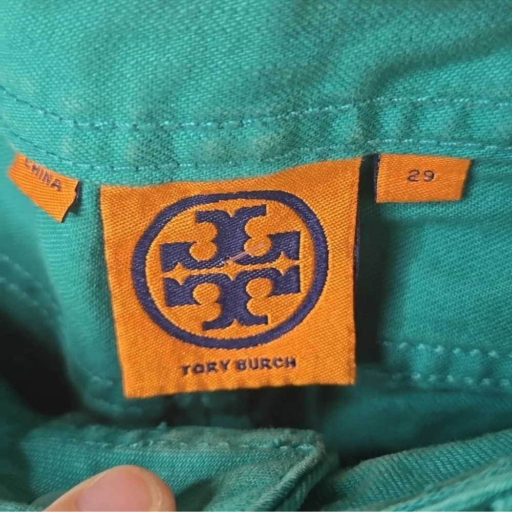 Tory Burch Teal Cropped Slim Jeans Size 29